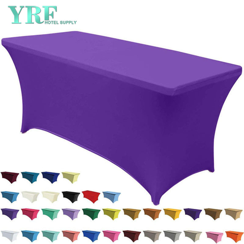 Oblong Stretch Spandex Table Cover Purple 8ft/96"L x 30"W x 30"H Polyester For Hotel