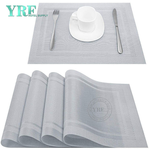 Oblong Outdoor Woven Not mildew Non-stain Silver Table Mats