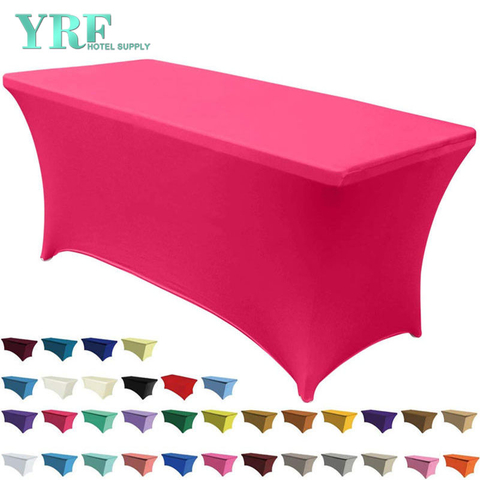 Rectangular Stretch Spandex Table Cover Fuchsia 4ft/48"L x 24"W x 30"H Polyester For Hotel