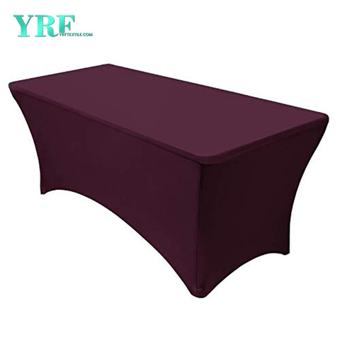 Rectangular Fitted Spandex Tablecloths Wine red 8ft Pure Polyester Wrinkle Free for Folding Tables