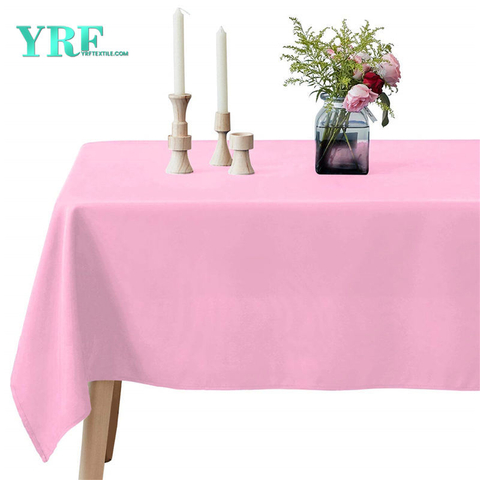 Oblong Table Cloths Pure Pink 60x102 inch 100% Polyester Wrinkle Free For Weddings