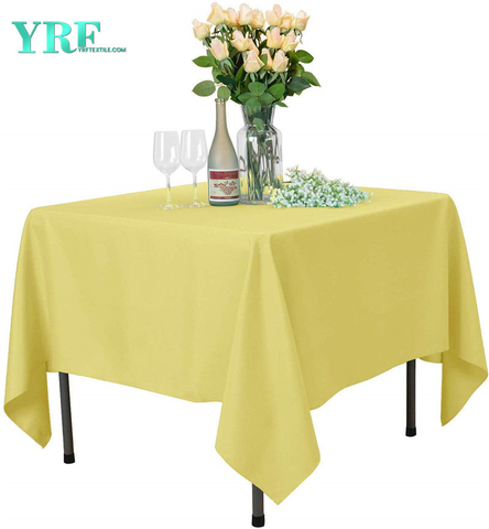 Square Table Cloth Pure Yellow 54x54 inch Pure 100% Polyester Wrinkle Free For Hotel