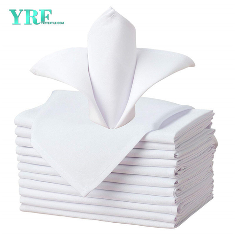 Napkins Cloth Pure White 17x17" Inch 100% Polyester Washable and Reusable For Hotel