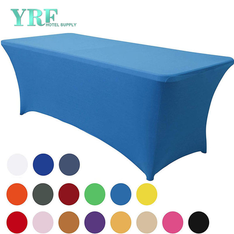 Rectangular Stretch Spandex Table Cover Light Blue 4ft/48"L X 24"W X 30"H Polyester For Hotel