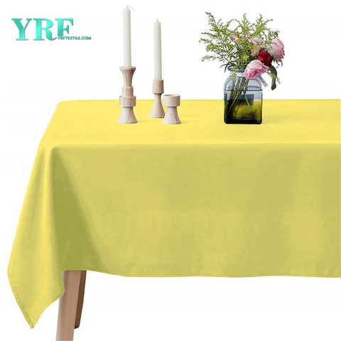 Oblong Table Cloth Pure Yellow 60x102 inch 100% Polyester Wrinkle Free For Hotel