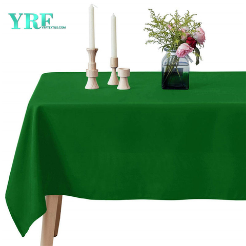 Oblong Table Cloths Green 60x102 inch Pure 100% Polyester Wrinkle Free For Restaurant