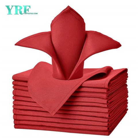 Cloth Napkins Pure Red 17x17" Inch 100% Polyester Washable and Reusable for Restaurant