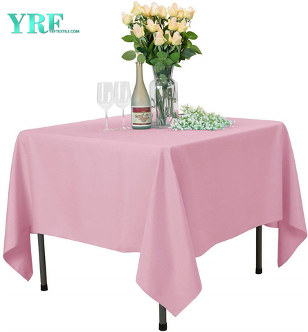Square Table Cloths Pure Pink 70x70 inch Pure 100% Polyester Wrinkle Free For Weddings