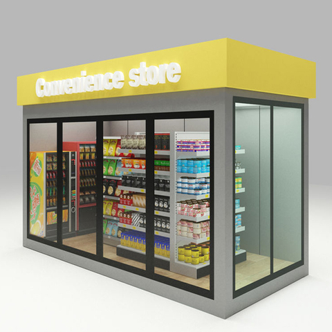 Customized Length with glass Container Convenience store