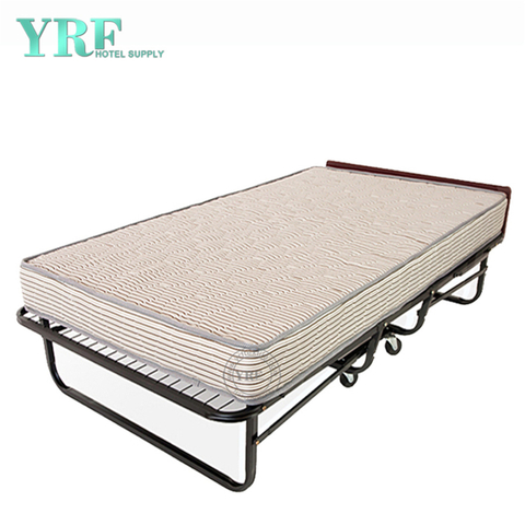 Dorm Folding Bed Spare on Wheels Foam Mattress Super Strong Frame Twin Size