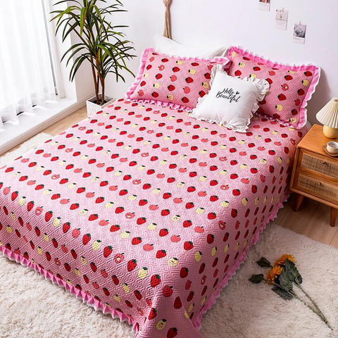 Hotel Fashions Deep Pink Cover Bedspread Full Size Printed for All Season