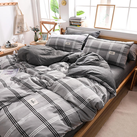 Wholesale 3 PCS Double Bed New Product Cotton Bedding Gingham