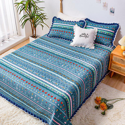 Hotel Bedding Steel Blue Bedspread Cover Full Size Soft All-Season