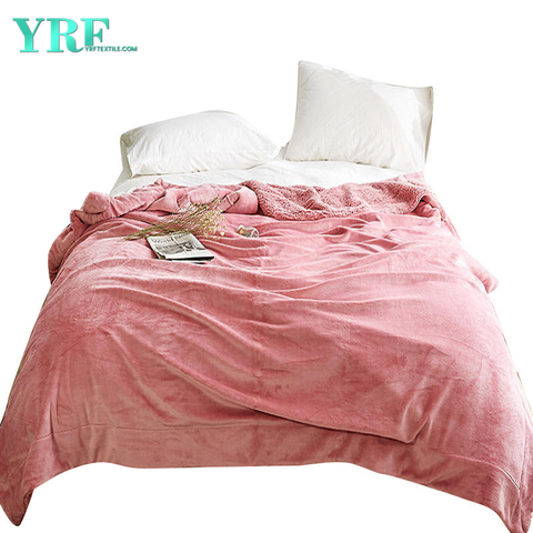 Modern Style Fleece Throw Blanket Ultra-Soft Pink For Queen Size
