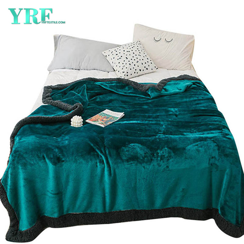 King Bed Factory Blanket Dark Cyan&Black Modern Style Warmth Retention