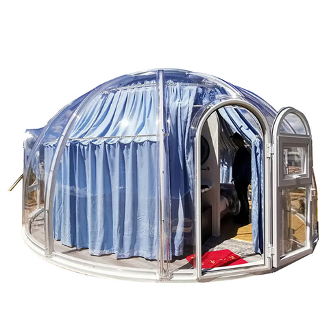 Luxury dome with curtain transparent high quality resort houses